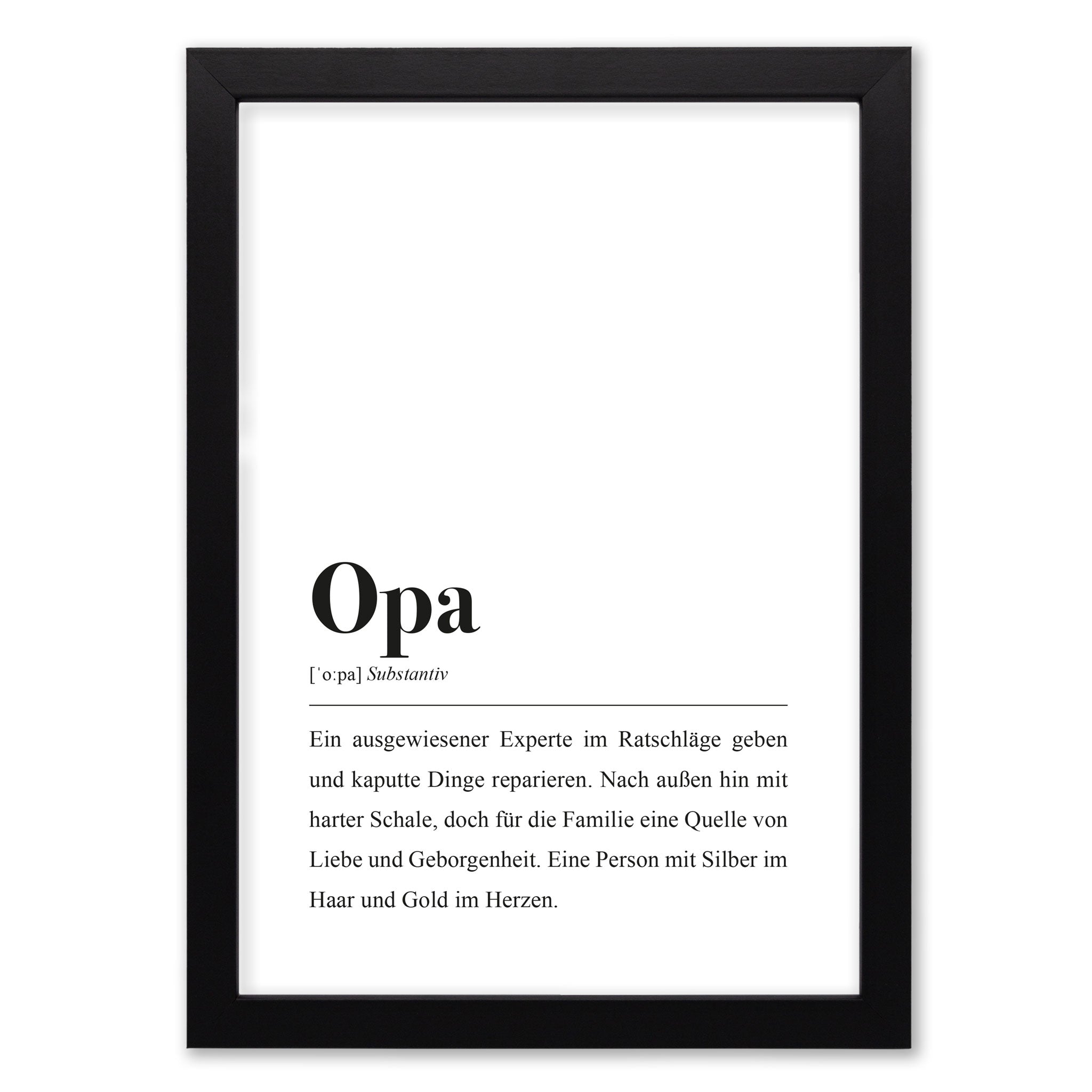 Opa, Substantiv: Ein ausgewiesener Experte im Ratschläge geben und kaputte Dinge reparieren.