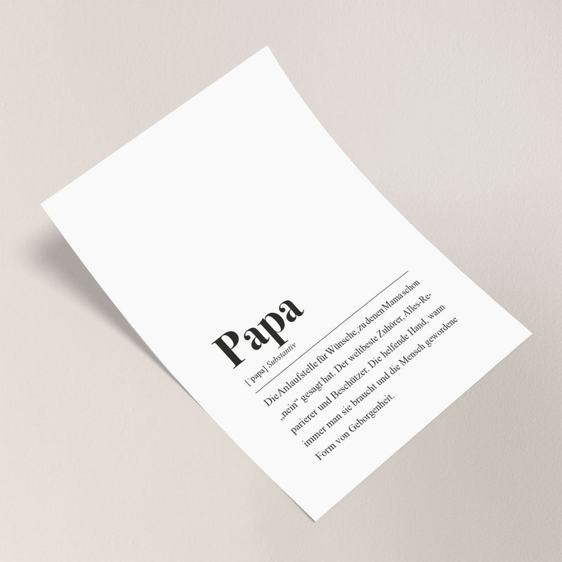 Geschenkidee für werdende Väter: Bedeutung "Papa"
