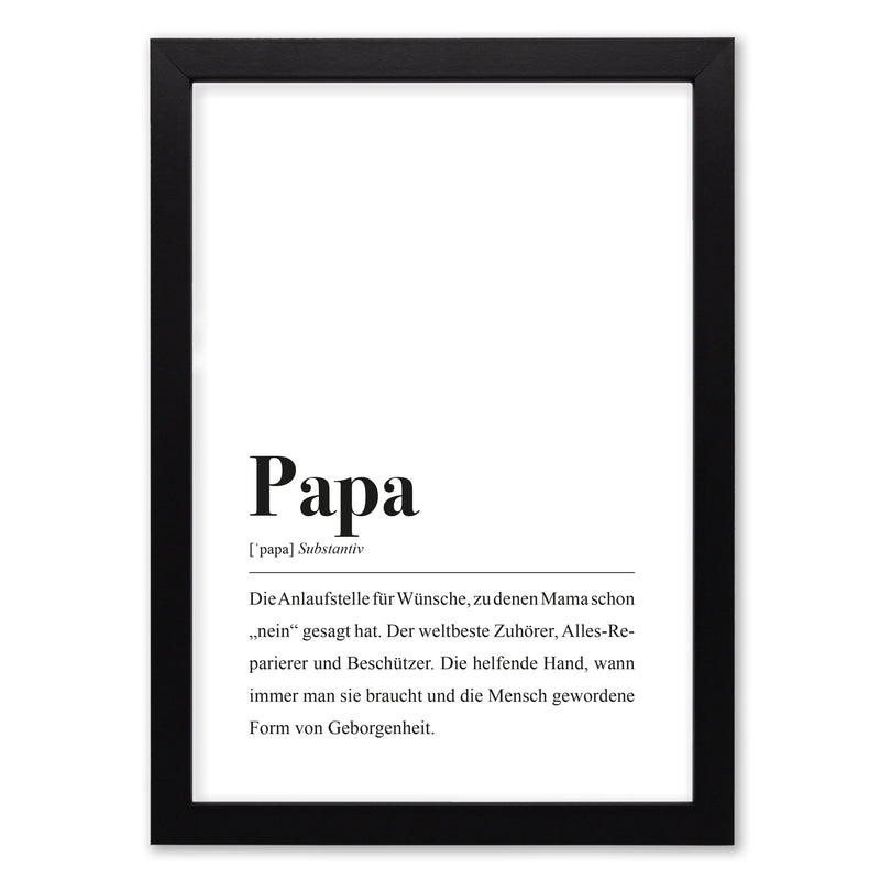 Geburtstagsgeschenk für Papas: Kunstdruck mit Synonym