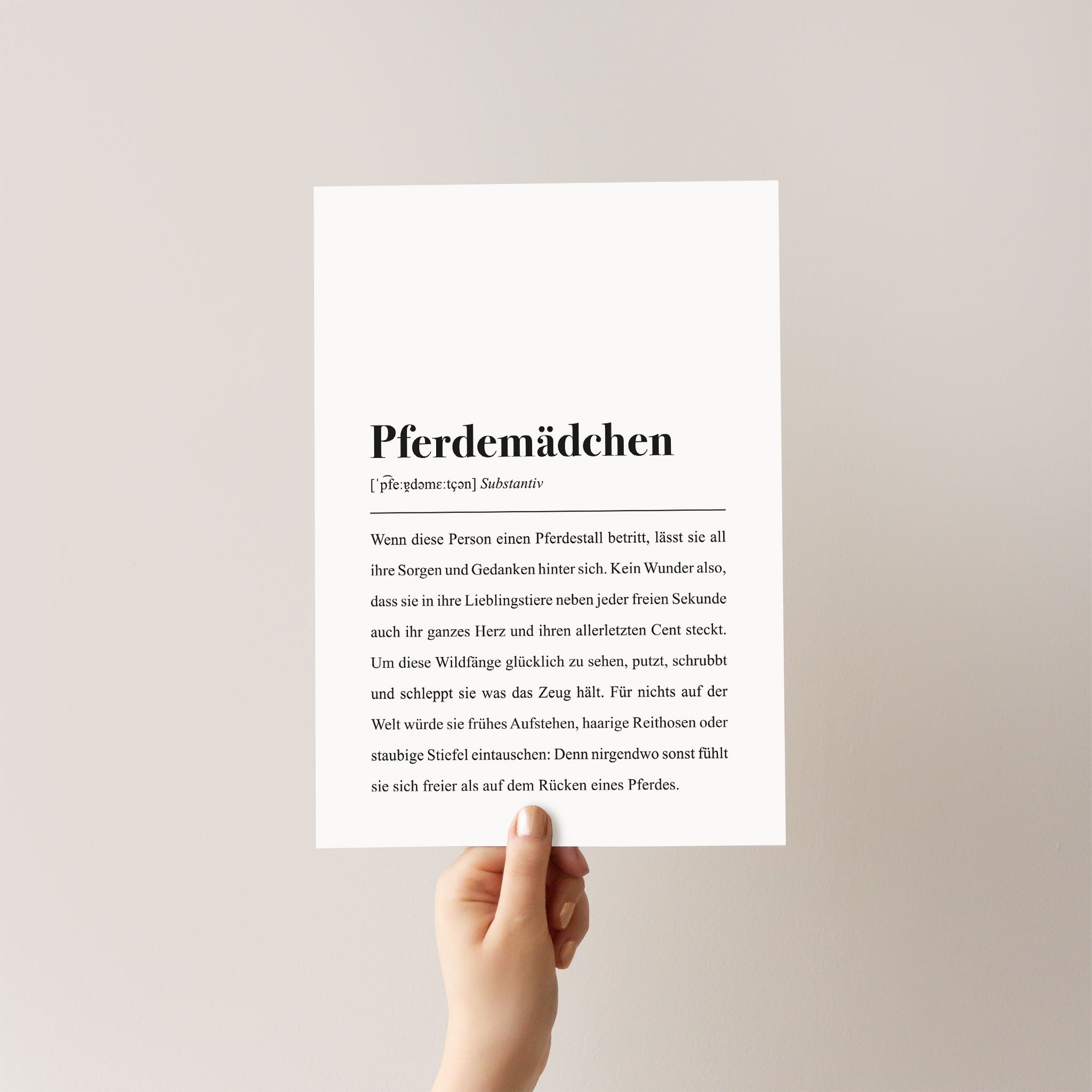 Für Pferdefreundinnen und Reiterin: Plakat als Geschenkidee