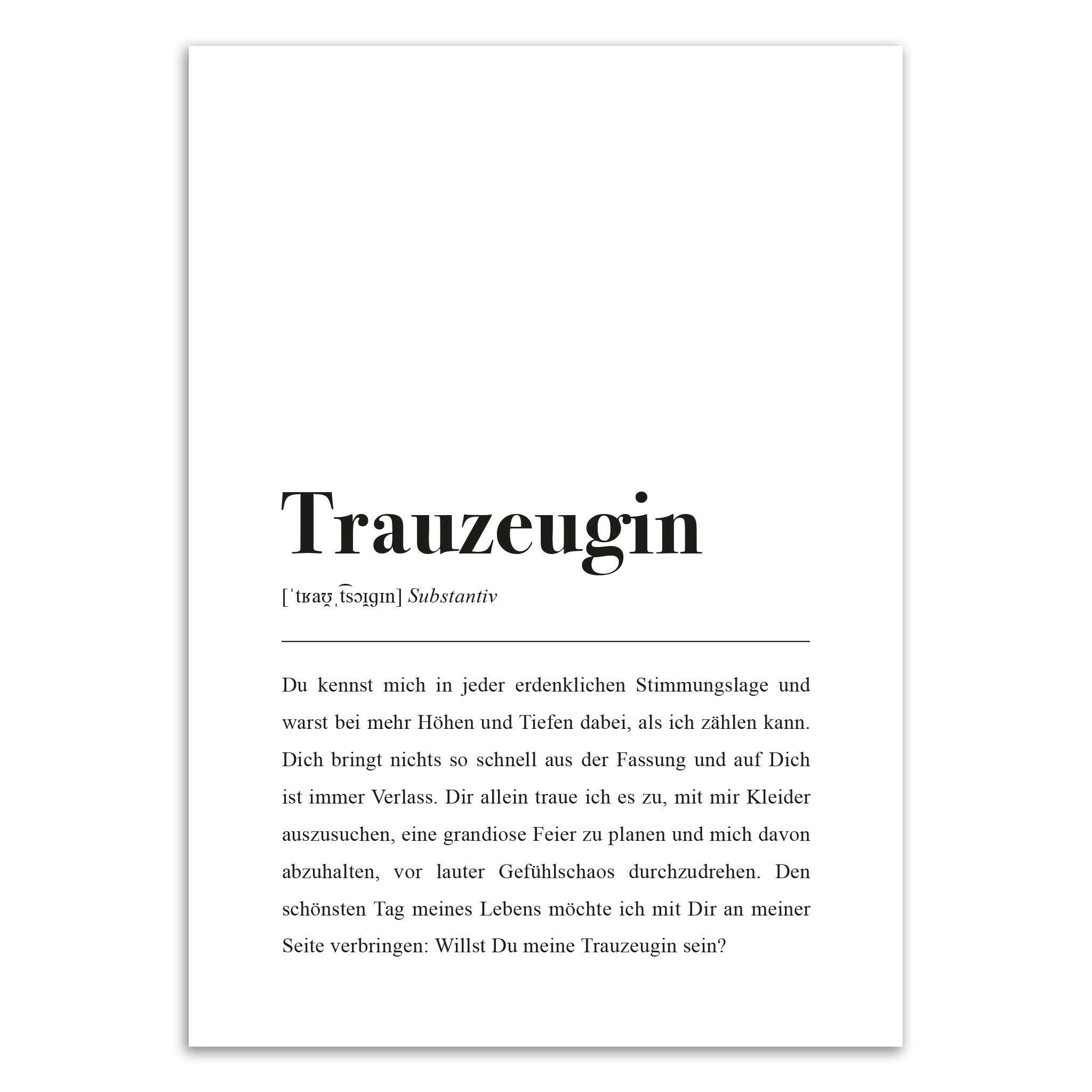 Geschenkidee als Dankeschön für die Trauzeugin