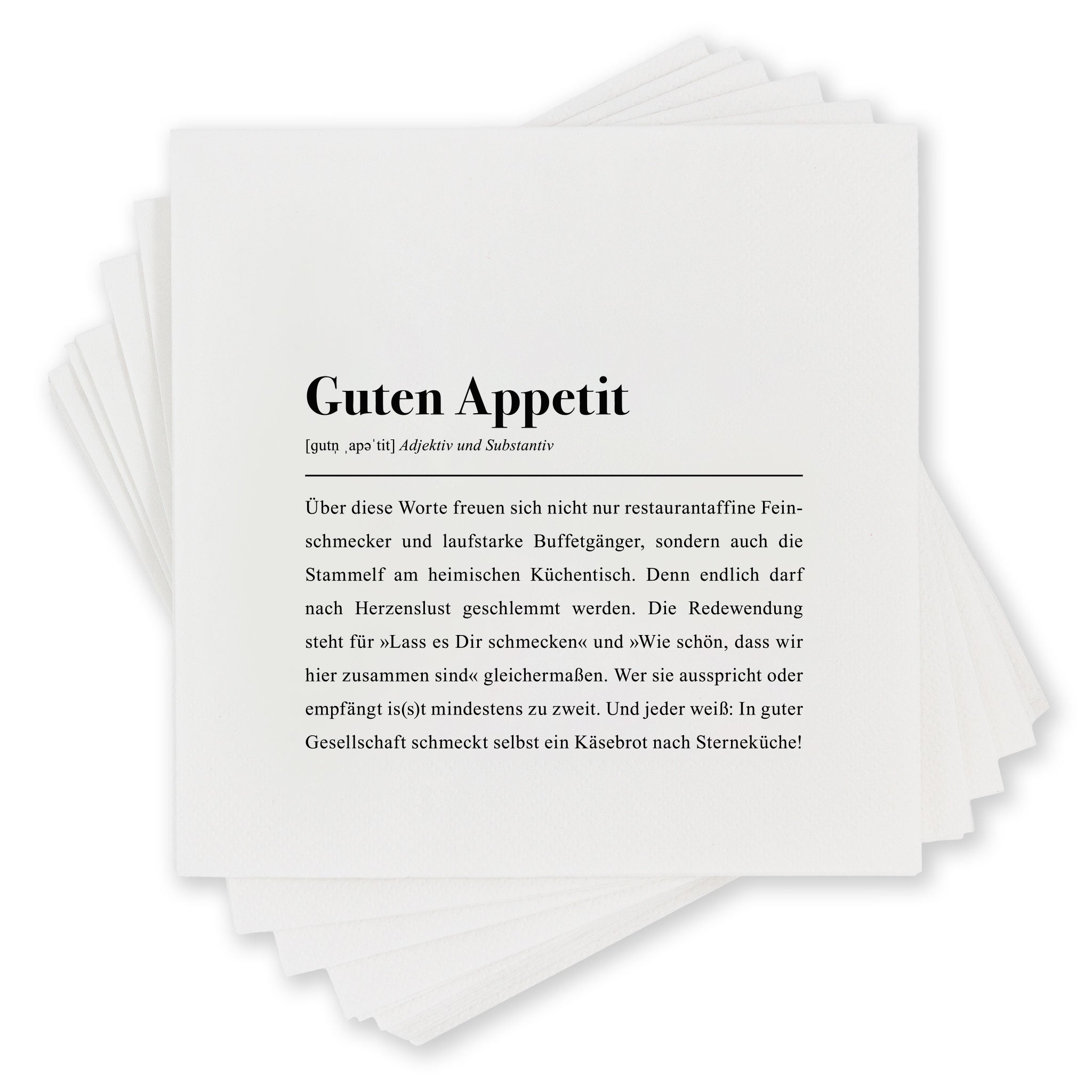 2. Chance / B-Ware: Papier Serviette "Guten Appetit" Definition - Packung mit 20 Stück
